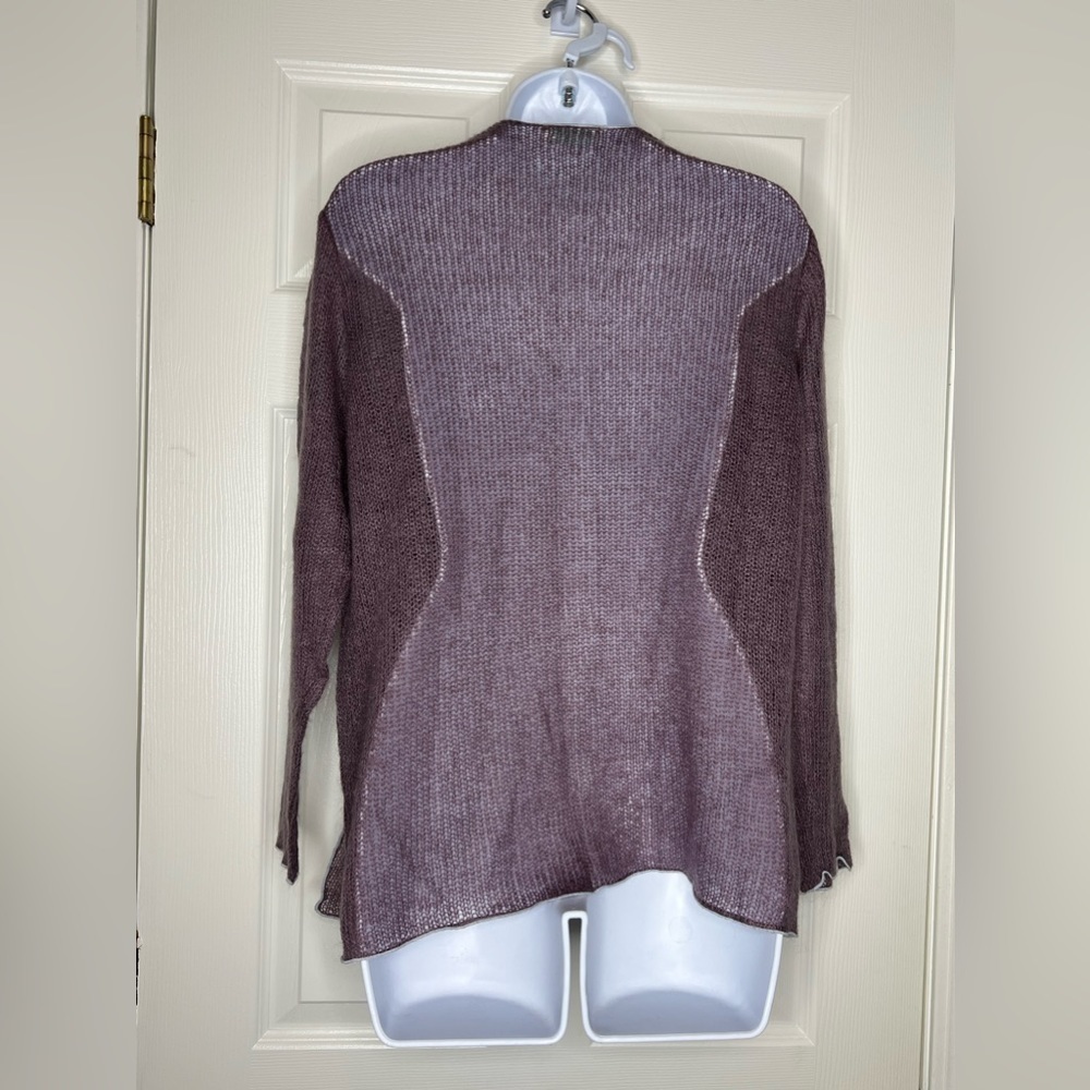 Divertimento Women’s 2 Mohair Knit Cardigan Sweater Purple Xs Made In France - Picture 7 of 15